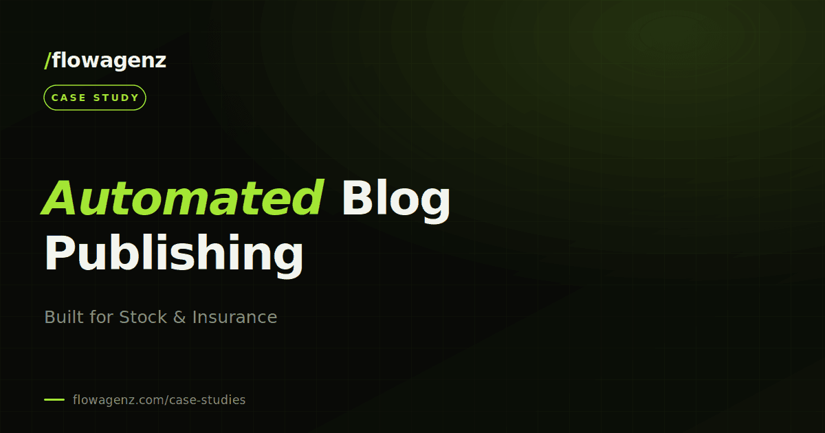 Automated blog publishing for Stock & Insurance