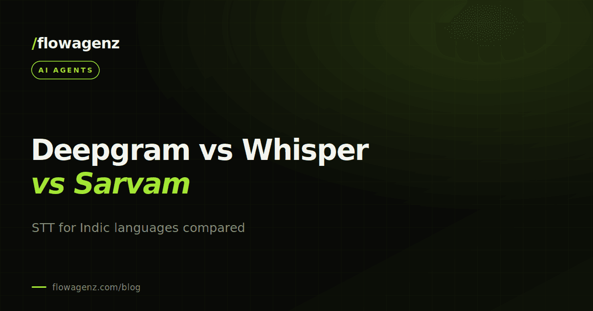 Deepgram vs Whisper vs Sarvam: STT for Indic languages