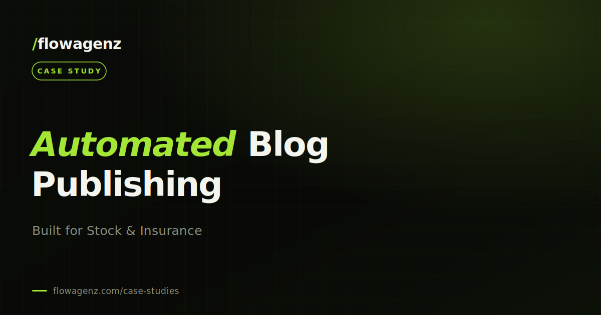 Automated blog publishing for Stock & Insurance